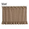 Kitchen Privacy Curtains Buffalo Plaid Oven Curtain Skirt, Door with Ribbon Bows, Rustic Decorative Window Hanging Half Drapes for Farmhouse