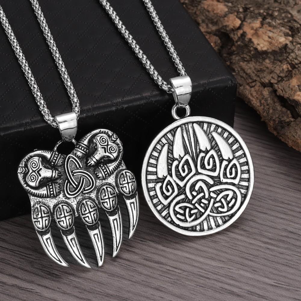 Viking Retro Viking Bear Claw Pendant Hip-hop Style Men's Domineering Pendant Necklace
