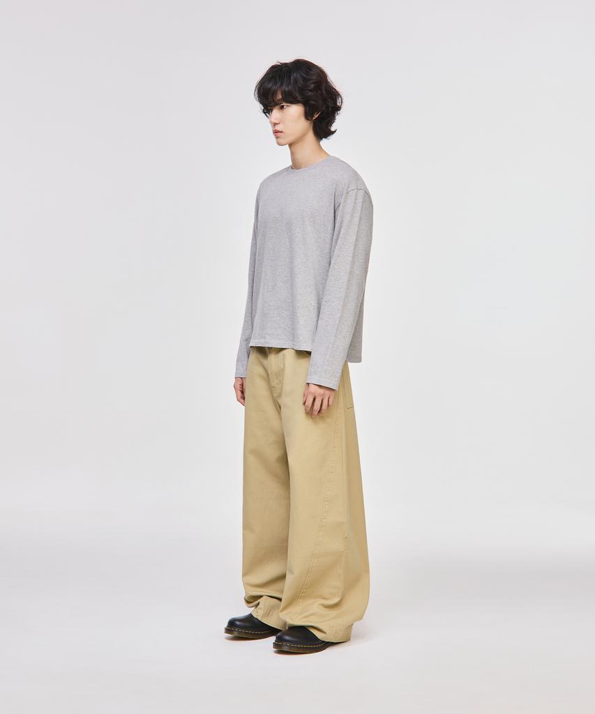 SIGNATURE Crop Long Sleeve T-Shirt [Gray]