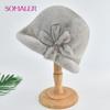 Whole Mink Fur Bucket Hat for Women Winter Warm Genuine Fur Caps Flower New Female Hat
