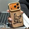 Милый мультяшный модный чехол для телефона с щенком для iPhone 17Pro 17 15 14 11 12 13 Pro Max 16 Pro Роскошный Executive Fiber Leather INS Funda