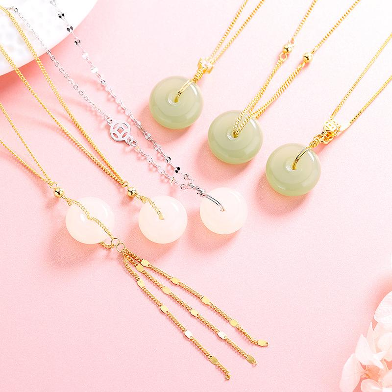 Женское нишевое дизайнерское ожерелье Sense Light, роскошные ювелирные изделия из стерлингового серебра, модная универсальная подвеска из яшмы, ожерелье в стиле INS