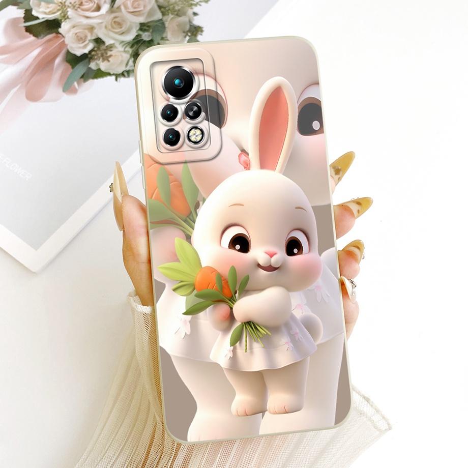 Fashion Painting Phone Case For Infinix Note 11 11s 11 Pro X697 X663 X698 Funda Soft Matte Silicone Bow Pattern Cartoon Cat Capa