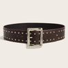 Leather Punkinspired Belt Decorative Nail Motifs Snap Closure Trendsetter Looks