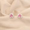 Morganite Gemstone 925 Sterling Silver Jewelry Zircon Studs Earrings For Gift CZE-8-6