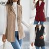 Autumn and Winter Casual Single-breasted Suit Collar Corduroy Vest Jacket for Women
