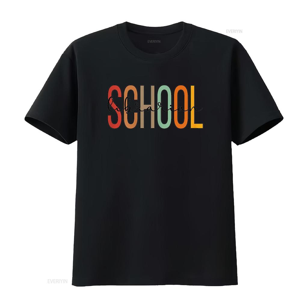 School Librarian Library Worker Boho T Shirt vintage Washed Stylish Soft fashion designer clothes Casual Slightly graphic
