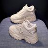 Модная спортивная обувь для женщин Новые осенне-зимние кроссовки на толстой подошве, увеличивающие рост, обувь папы, универсальные плюшевые хлопковые туфли