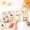 4Pcs Retro Grocery Small Label Flat Stickers Student Journal Special Creative Classification Marking Decals