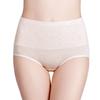 Women Plus Size Solid Color Cotton Briefs Underwear High Waist Panties Cotton Underpants Lingerie