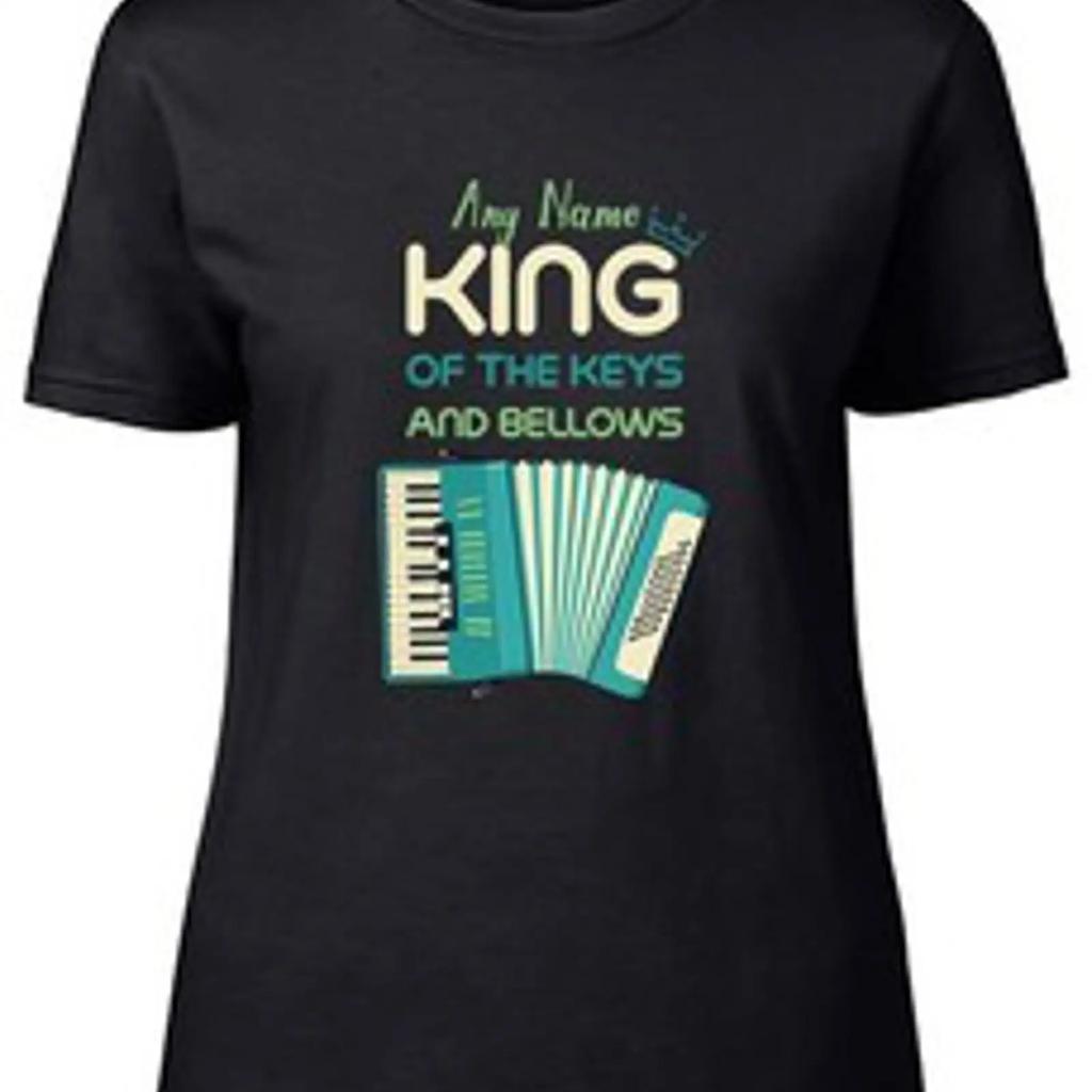 Personalisiertes Akkordeonspieler Daunisex T Shirt Geschenk Vintage Homme Stylish Versatile Top For Everyday Wear Casual