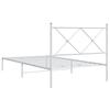 Vidaxl Металлическая Рама Кровати С Изголовьем, Белая, 107X203 См