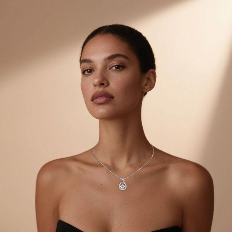 New Huge Shinning Sparkle S925 Sterling Silver Necklaces Moissanite Wonderful Infinity Pendant Necklace GRA Certified Necklace
