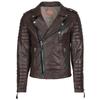 Men Motorcycle Leather Jacket Genuine Brown Lambskin Café Racer Biker Outerwear