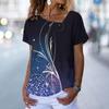 Christmas Theme 3d Print T Shirts For Women Short Sleeve Tees Summer Fashion Ladies Y2k Clothing V-Neck Oversized Pullover Tee