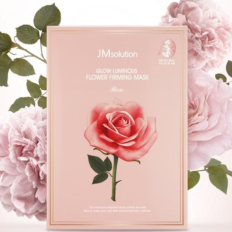 JMSOLUTION GLOW LUMINOUS FLOWER FIRMING MASK Rose, Moisturising, Kbeauty, Korean Cosmetics, Sample