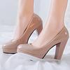 2024Women Pumps Shoes Women PU Leather Shallow Slip-On Round Toe High Heels Wedding Party  Shoes Mujer