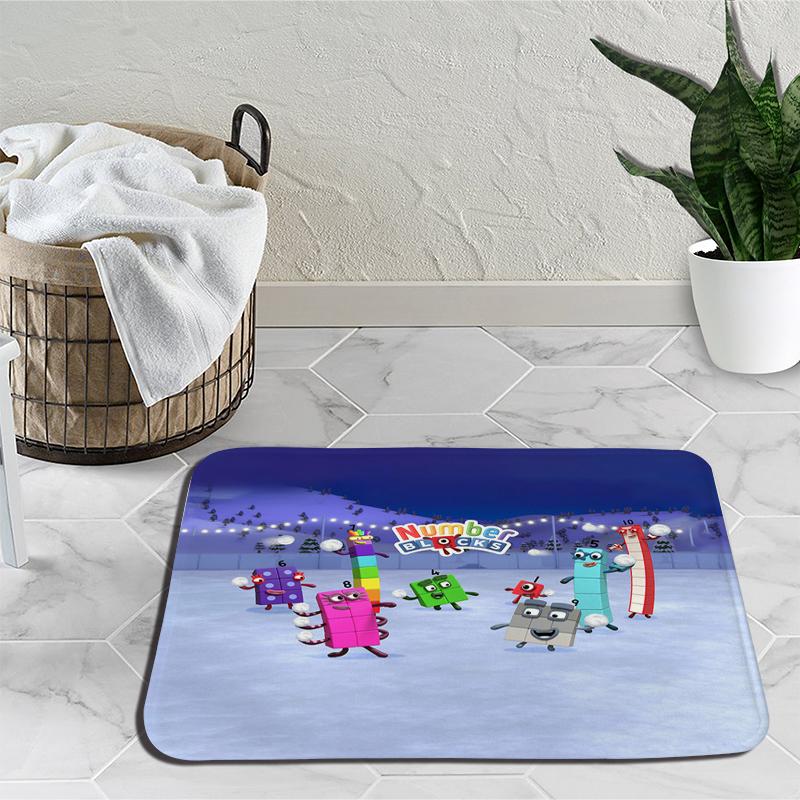 Коврики с цифровыми блоками с героями мультфильмов для спальни, плюшевые коврики с цифрами, коврики из фильмов, прикроватные коврики, нескользящие напольные коврики