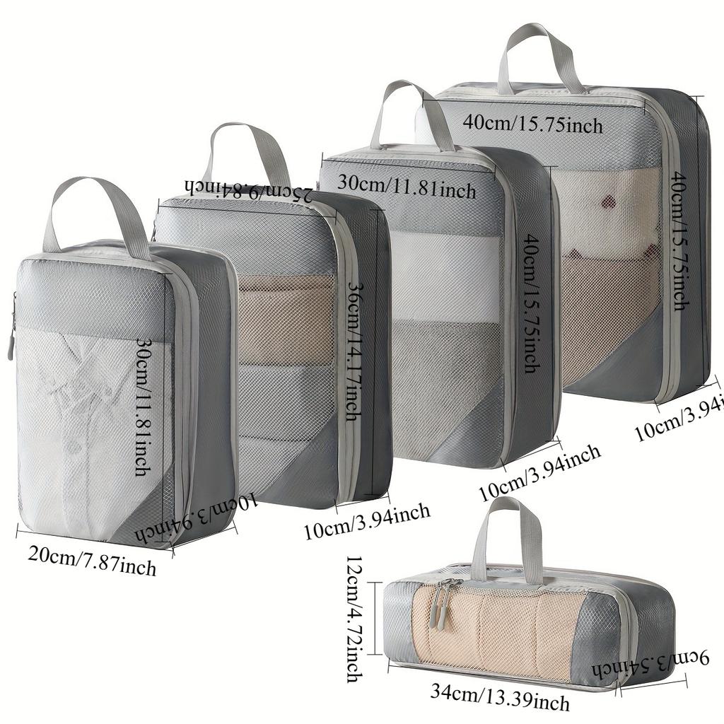 5 шт./набор Прочный полиэстер Хранение для чемодана багажа Органайзер для одежды Нижнее белье Разделенный Компактный Складной Органайзер Сумка