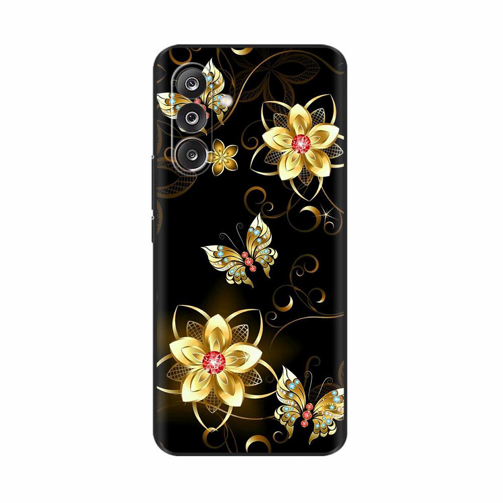 Чехол для Samsung M36 5G M366B Милые Цветы Кот Расписной Ударопрочный Силиконовый Задний Чехол Для Телефонов Samsung Galaxy M36 M35 M34