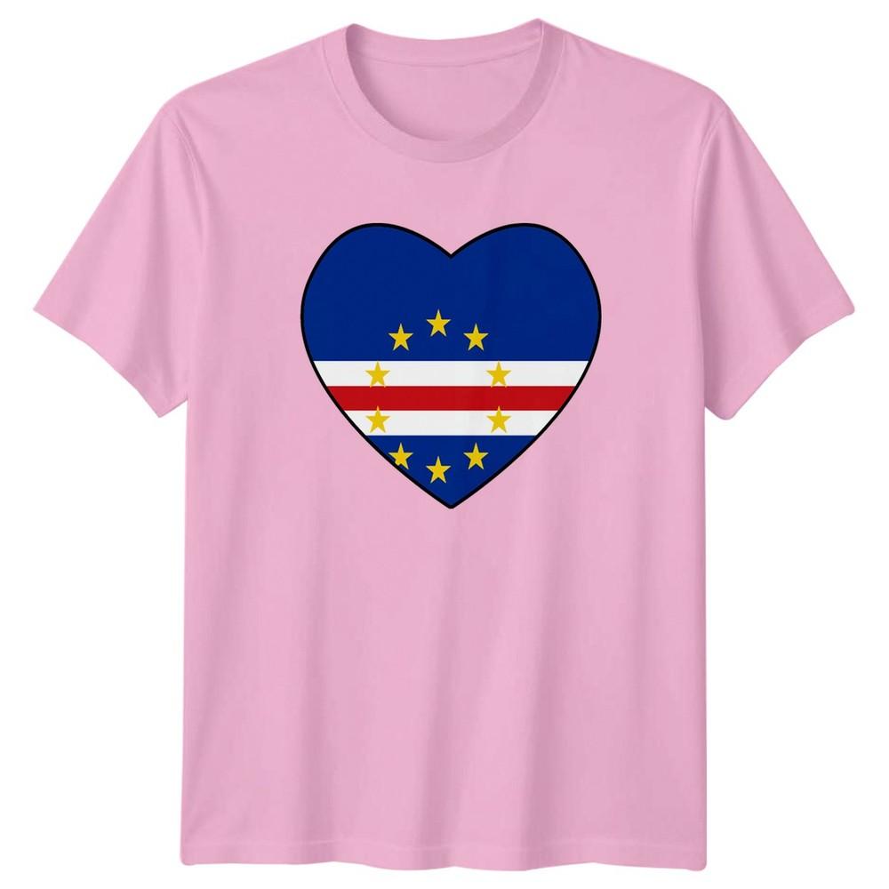 Cape Verde Flag Heart TShirt Cabo Verde Heritage Birthday Gift For Him And Her