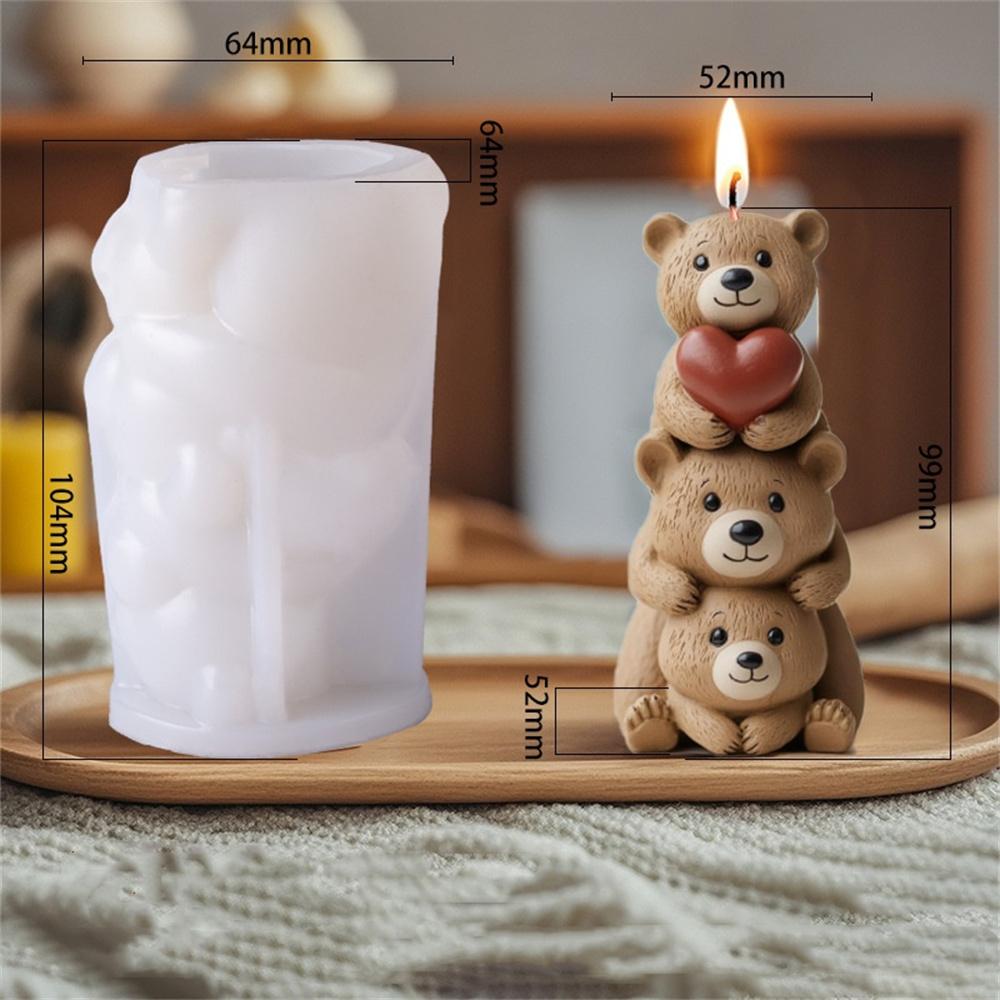 3D-складная силиконовая форма для свечи в виде медведя, сердечка, медведя, питомца, эпоксидной смолы, формы для мыла ручной работы, гипсовые смоляные формы для домашнего декора