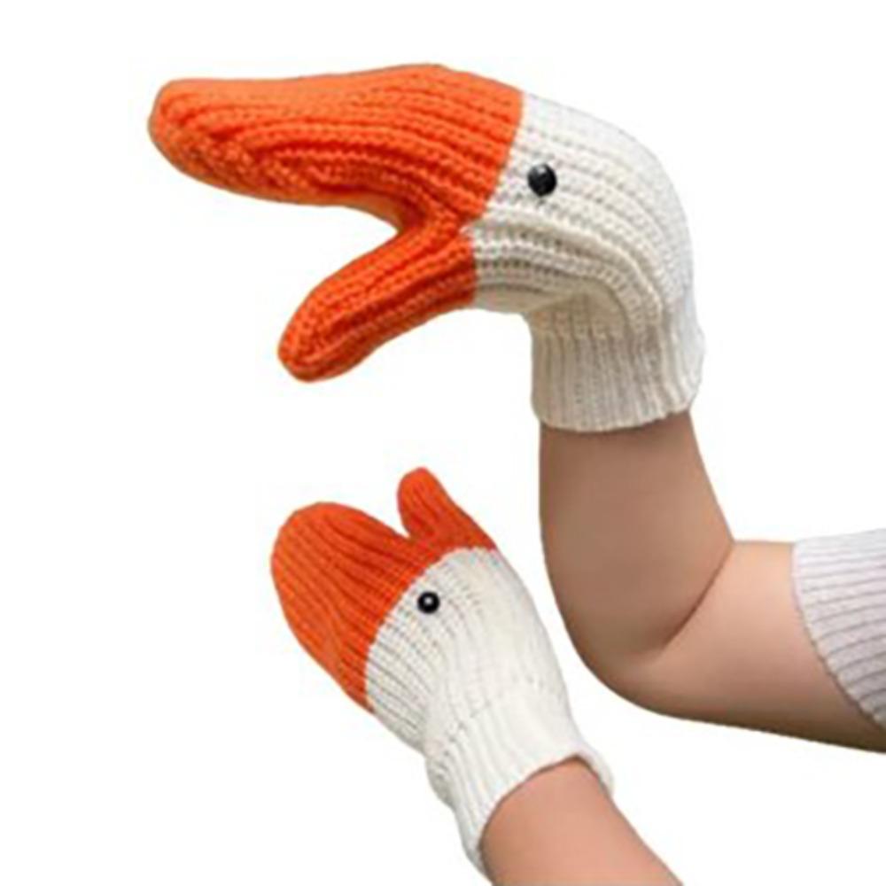 Creative Swan Gloves Long Knitted Goose Gloves Fashion   Girls