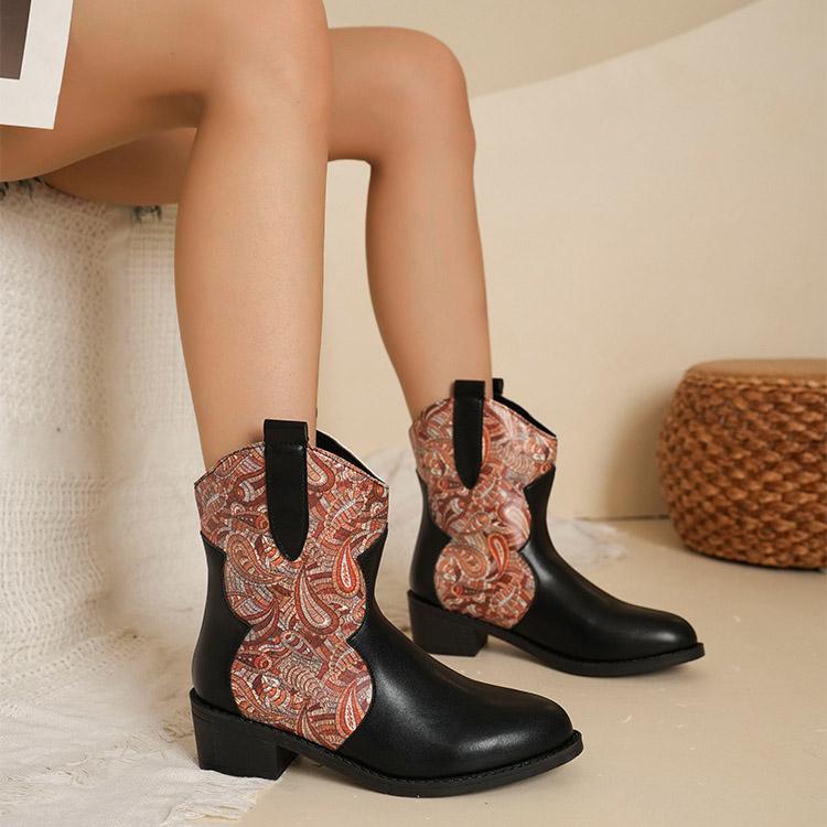 Большие повседневные короткие зимние ботинки с острым носком на толстом каблуке, осенне-зимние ботинки Martin средней высоты с принтом из искусственной кожи, размеры 35-43