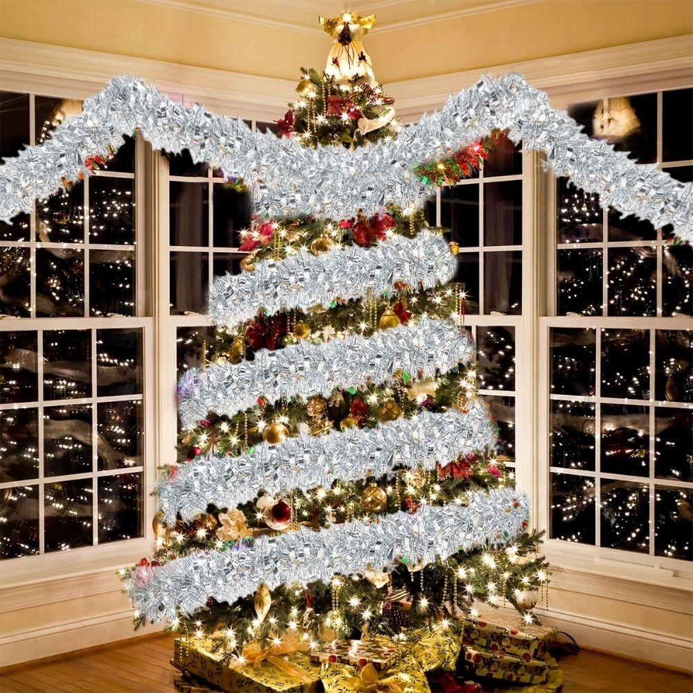 Colorful Strips Christmas Decorations Strip Tinsel Tassel Garland Ornaments for Staircase Decor