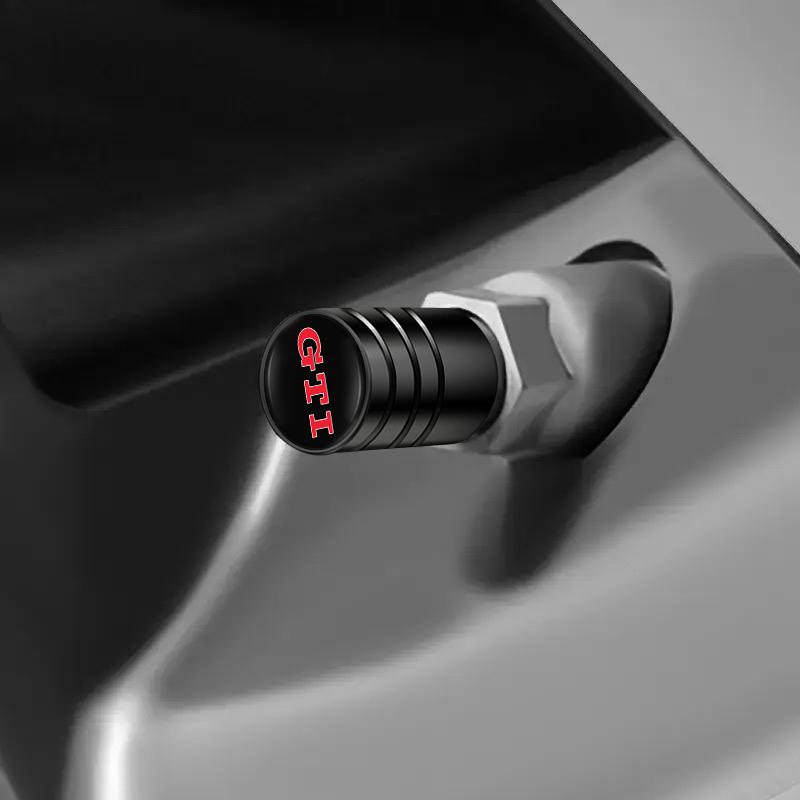 Для VOLKSWAGEN VW 4 шт. Металлические колпачки на ниппель колеса автомобиля, чехлы на шток Для Volkswagen GTI T-ROC GTD Atlas Tiguan Passat Golf Po