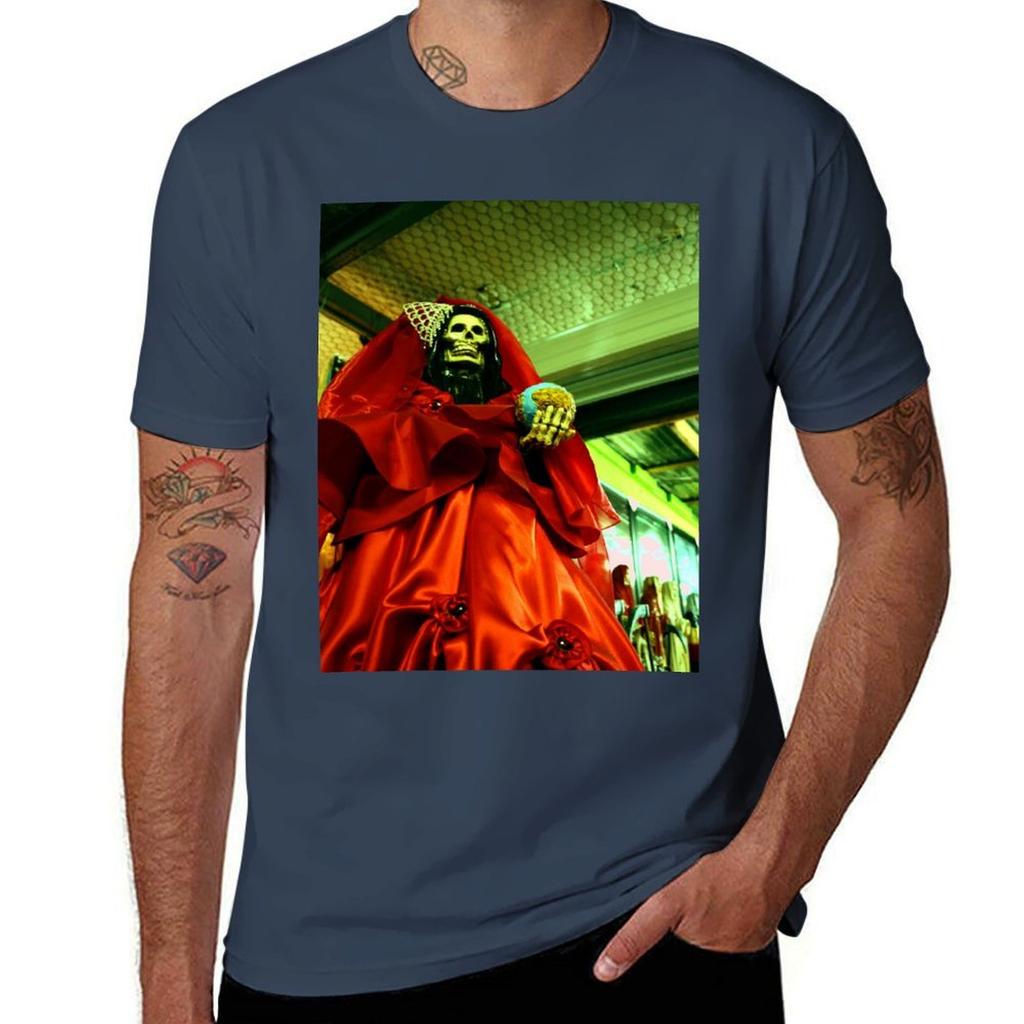 Cult Of Santa Muerte Tshirt Antifade Casual Tee Shirt