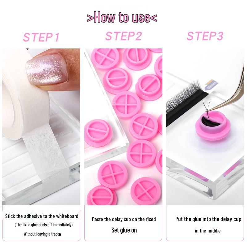 Eyelash Extension Glue Cups - Time-Delay Dispensing Tool (100-Pack)