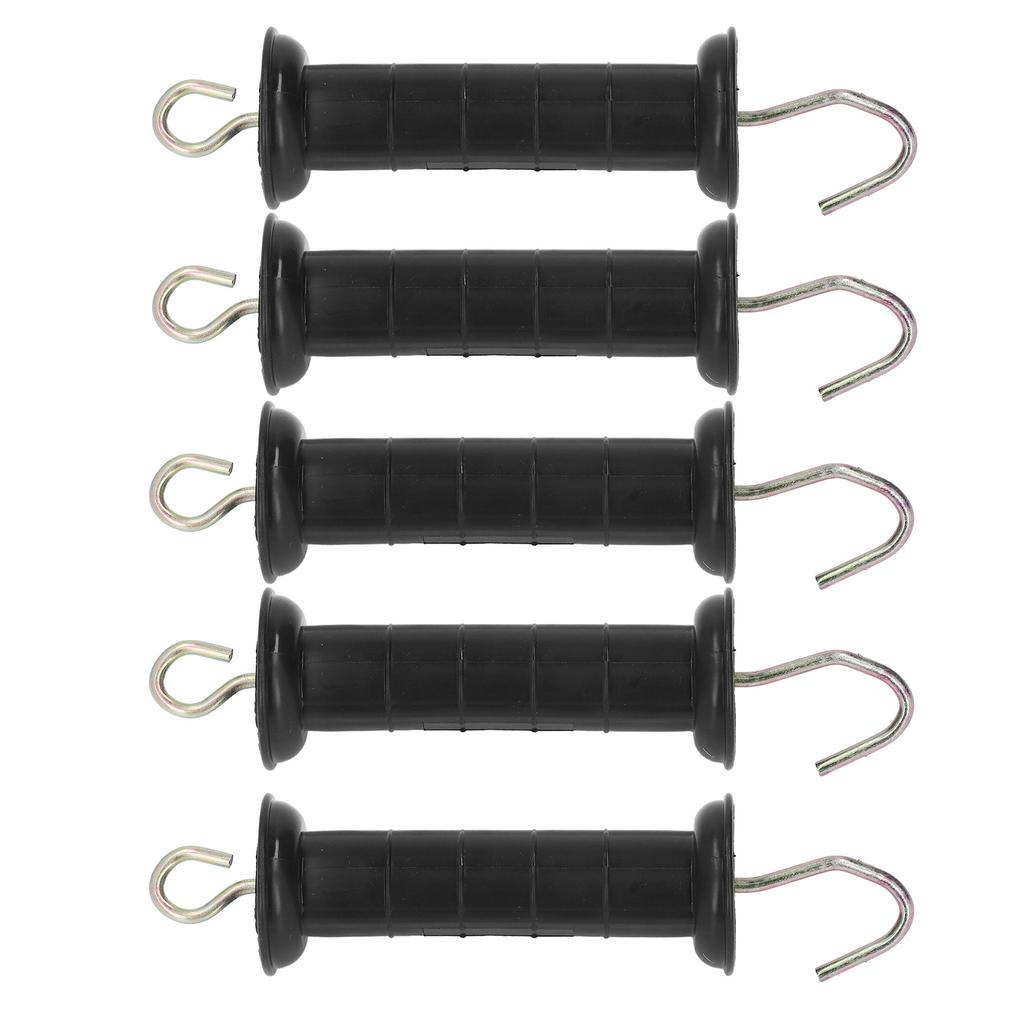 5Pcs Electric Fence Handle Insulated Gate Grip Bar with Metal Hook for Farm Pasture