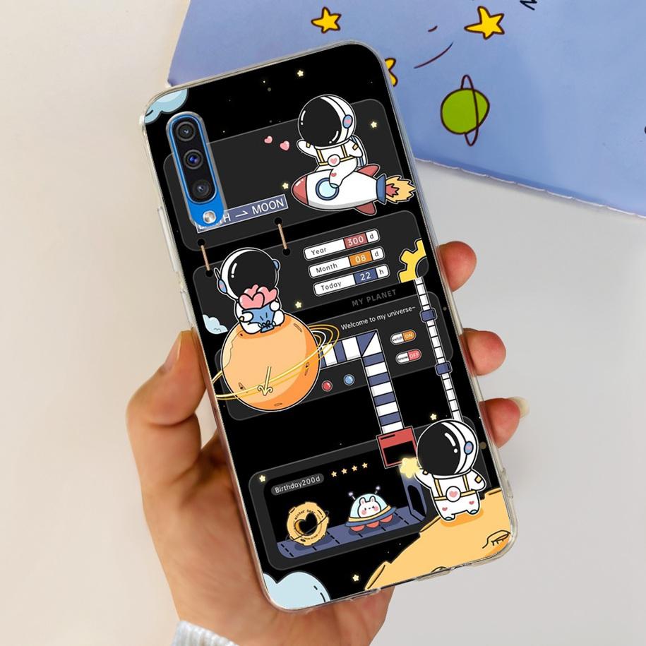 For Cover Samsung Galaxy A50 Phone Case Luxury Marble Flower Transparent Soft Bumper For Samsung A50S A30S A307F A507F A 50 Capa