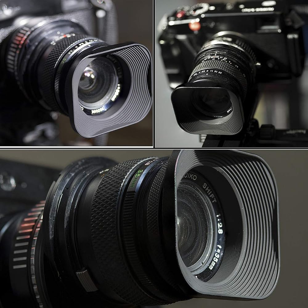 Haoge LH-E2T 49mm Square Metal Screw-In Lens Hood with Cap is compatible with Sony RX1, RX1R, RX1RII cameras and Sony E 20mm f2.8, 28mm f2, 30mm f3.5,