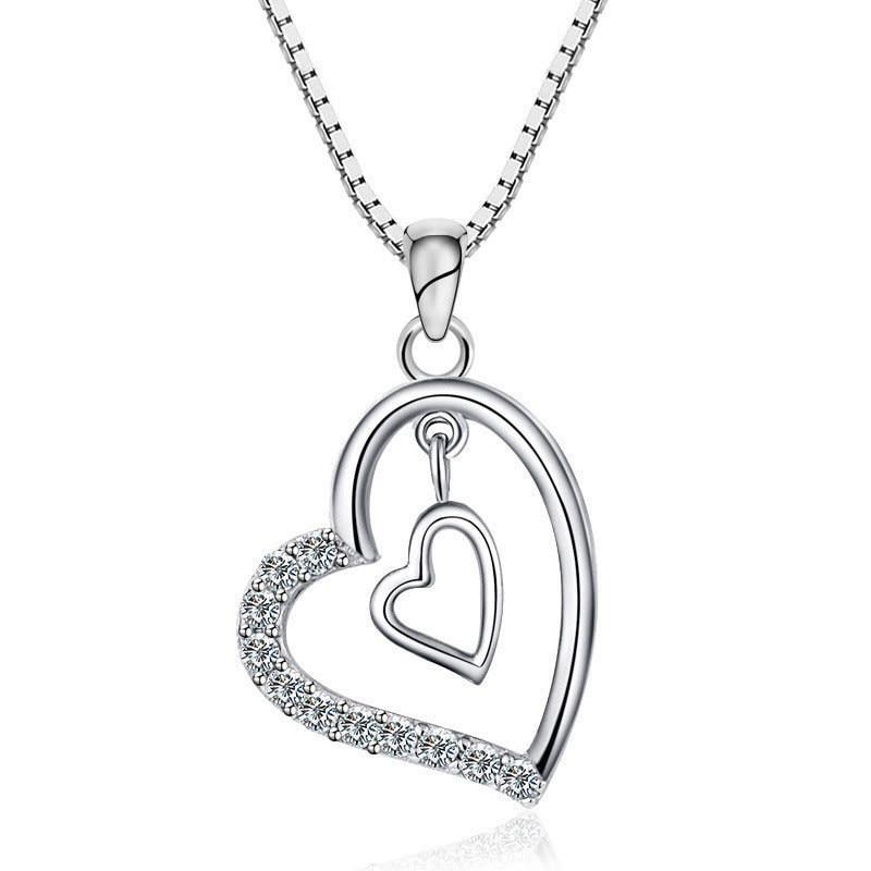 925 Sterling Silver Pendant Necklace For Women Heart Necklace Silver 925 Jewelry Women Necklace 925