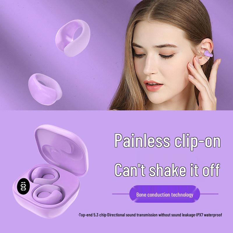 2025 Wireless Bone Conduction Ear Clip Headphones: Long Battery Life, In-Ear, Unisex Ear-Hook Design