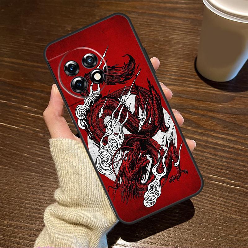 Чехол в китайском стиле с журавлем и драконом для OnePlus 15 13 12 11 15R 13R 12R 8T 10T 13T Для OnePlus Nord 5 CE 2 3 4 Lite N20 N30