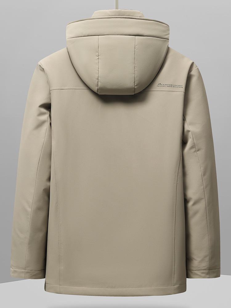 Мужская зимняя куртка с отстегивающейся подкладкой, 90% белый гусиный пух - Business Casual, Утепленная, Стиль для среднего возраста