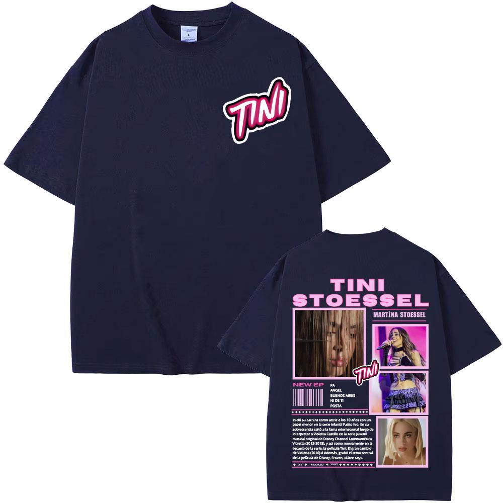Певица TINI STOESSEL Тур 2025 Футболки с принтом Унисекс Женская одежда Модная Эстетичная Футболка Повседневная С круглым вырезом Короткий рукав Футболка