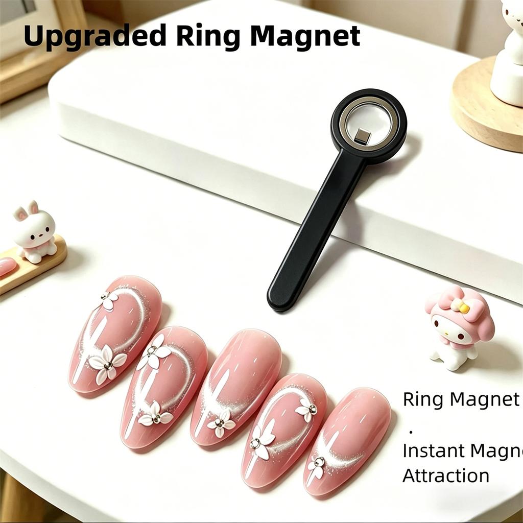 MIANEL New Upgrade 3-Second Hollow Cat Eye Magnet Strong Power Ring Magnet Fast Black Hole Effect for Magnetic Nail Art Beginner