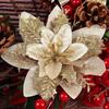 Large Artificial Christmas Flowers Glitter Xmas Tree Ornaments DIY Wreath Simulation Floral Wedding New Year Party Home Decor