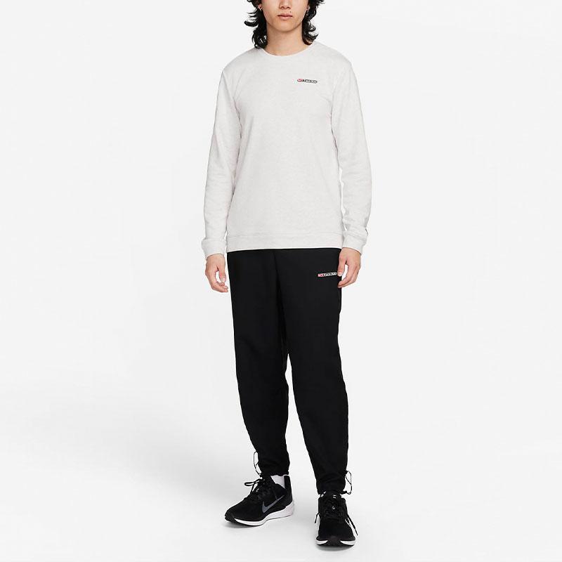 Nike Мужские толстовки Dri Fit Фотонный серый с круглым вырезом Умеренный Обычный FB5510-025