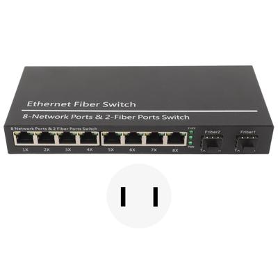 Коммутатор Ethernet Fiber 2 оптических порта 8 электрических портов До 120 км RJ45 порт Plug and Play SFP