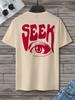 Футболки с принтом Seek Anticipated Gaze для мужчин, мягкие свободные футболки, дышащие летние уличные футболки в стиле хип-хоп, свободные футболки из хлопка