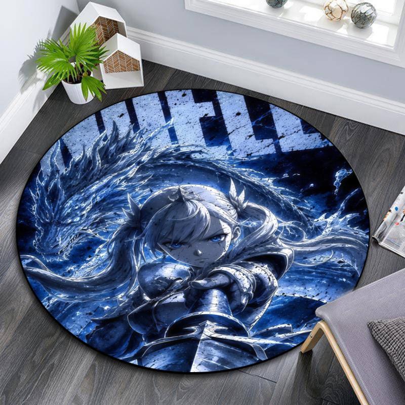 Noelle Silva pattern round rug,Carpet Rug for Living Room Bedroom Playroom ,Non-slip Floor Mat,Holiday Gifts and Birthday Gifts.