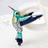 Fashion Colorful Enamel Hummingbird Brooches For Women Unique Personality Animal Inlaid Rhinestone Brooch Pins Jewelry
