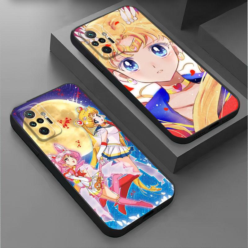 Мягкий противоударный чехол из ТПУ для телефона Redmi 9A 9C 10C 9T 10A K40 Pro 6 7 8 8A 7A K50 9 10 6 Pro, чехол с милым аниме Sailors M-Moons