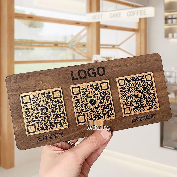 Индивидуализированная акриловая подставка для QR-кода для платежей Alipay и WeChat