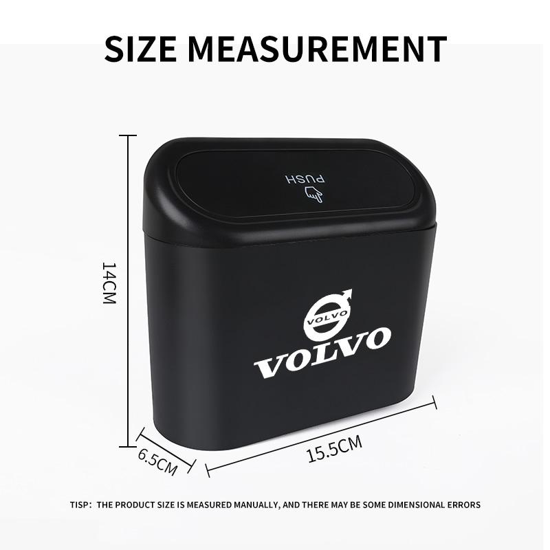 Car Square Pressing Type Hanging Trash Can For Volvo Rdesign Polestar AWD V50 S60 XC60 S40 XC40 XC90 V60 S80 S90 V90 V70 T6 T8